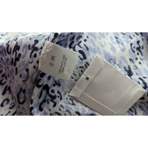 Tyler Boe Silk Leopard Animal Print Back Button‎ Long Sleeve Top Large - Picture 8 of 10